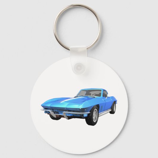Porte-clés 1967 Corvette Sports Car : Blue Finish : (Recto)