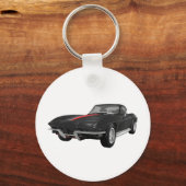 Porte-clés 1967 Corvette Sports Car : Noir Finish : (Recto)