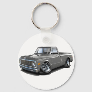 Porte-clés 1970-72 Chevy C10 Grey-White Top Truck