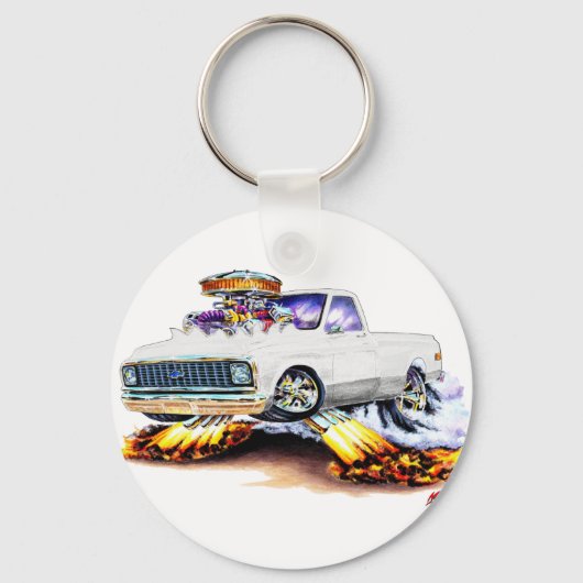 Porte-clés 1970-72 Chevy C10 White Longbed (Recto)