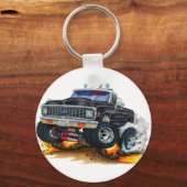Porte-clés 1970-72 Chevy CK1500 Black Truck (Recto)