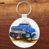 Porte-clés 1970-72 Chevy CK1500 Blue Truck (Recto)