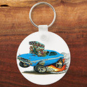 Porte-clés 1970-72 Dodge Challenger Lt Blue Car (Recto)