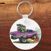 Porte-clés 1970-72 Dodge Challenger Purple Car (Recto)