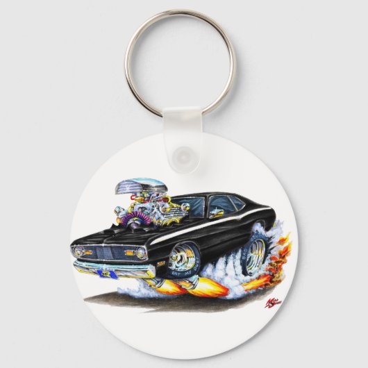 Porte-clés 1970-74 Plymouth Duster Black Car (Recto)