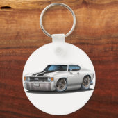 Porte-clés 1971-1972 Chevelle White-Black Car (Recto)