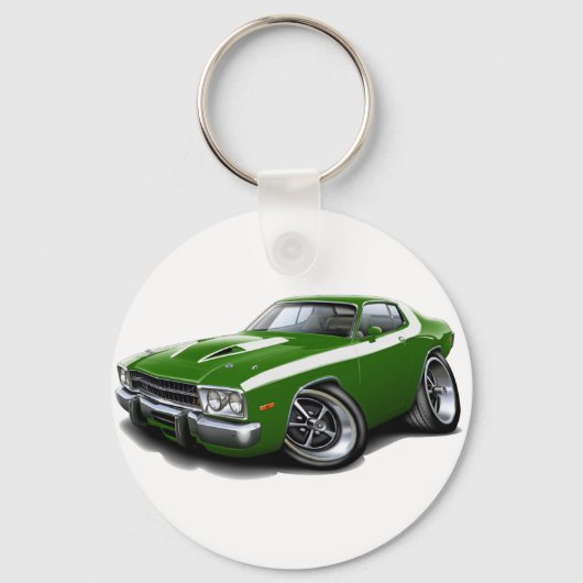 Porte-clés 1973-74 Voiture Green-White Roadrunner (Recto)