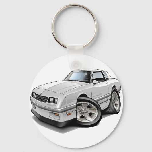 Porte-clés 1983-88 Monte Carlo Voiture Gris Blanc (Recto)