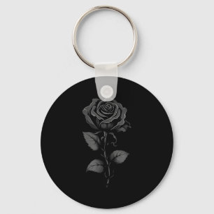 Porte-clés 199 Fleurs Graphique Rose Noire