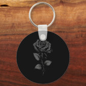 Porte-clés 199 Fleurs Graphique Rose Noire (Recto)