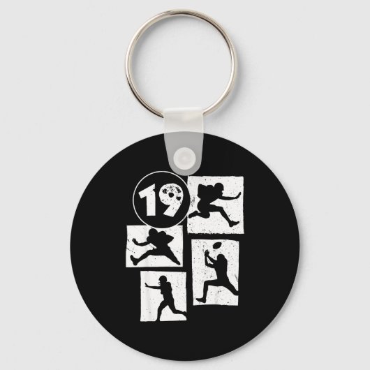 Porte-clés 19th Birthday Retro American Football 19 Years Old (Recto)