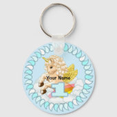 Porte-clés 1 an Anniversaire Unicorn porte - clé (Recto)