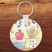 Porte-clés #1 Cadeau de l'enseignant Art Porte - clé (Recto)