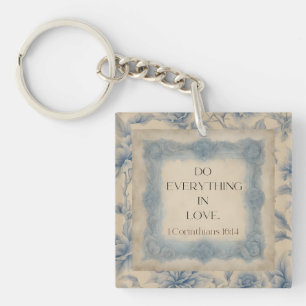Porte-clés 1 Corinthiens 16:14 Faites Tout avec Amour Vintage