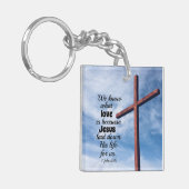 Porte-clés 1 Jean 3:1 Jésus Christ nous a donné sa vie (Devant gauche)