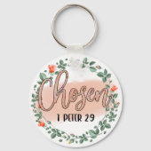 Porte-clés 1 Pierre 2:9 Verset de la Bible chrétienne (Verso)