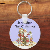 Porte-clés 1er Noël de bébé mignonne Père Noël Enfants (Recto)