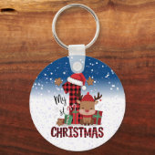 Porte-clés 1er Noël Santa Hat White Neige Bébé Reindeer (Verso)