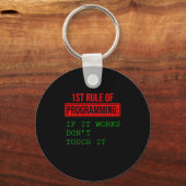 Porte-clés 1ère Règle De Programmation Programmeur Coder Cade (Recto)