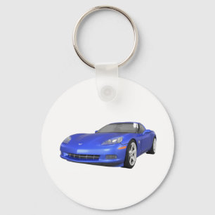 Porte-clés 2008 Corvette : Voiture de sport : Bleu Finition :
