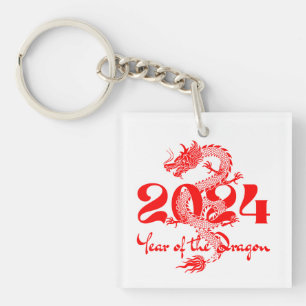 Porte-clés 2024 Année du Nouvel An chinois du Dragon