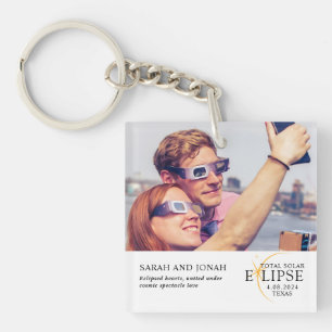 Porte-clés 2024 Cadeaux photo total Éclipse solaire Couples
