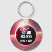 Porte-clés 2024 Éclipse solaire totale 8 avril (Recto)