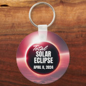 Porte-clés 2024 Éclipse solaire totale 8 avril (Recto)