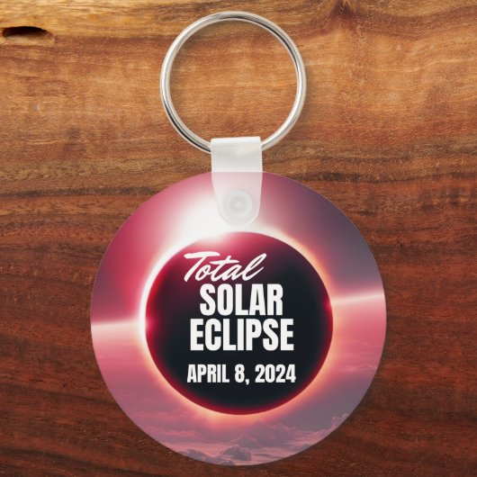 Porte-clés 2024 Éclipse solaire totale 8 avril (Recto)