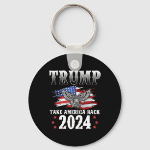 Porte-clés 2024 Reprendre l'Amérique Drapeau américain Trump