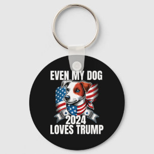 Porte-clés 2024 Terrier Chien Usa Drapeau Même Mon Chien Aime