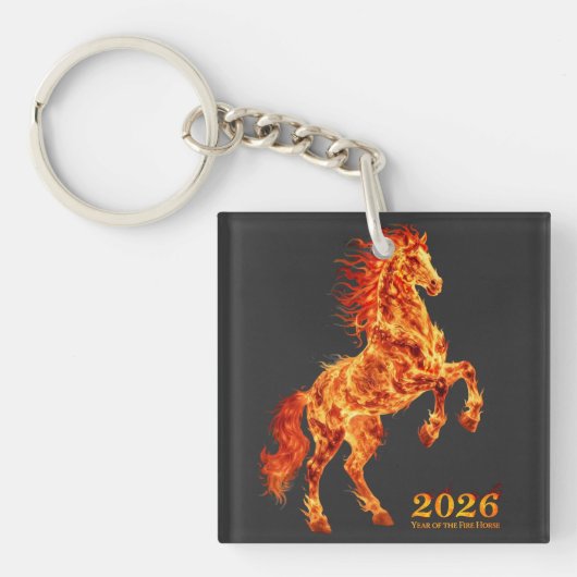 Porte-clés 2026 Année du Cheval de Feu (Devant)