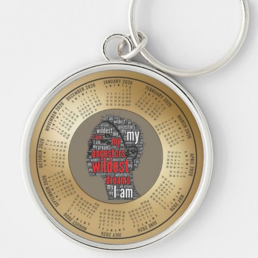 Porte-clés 2026 Calendar Keychain My Ancestors Wildest Dreams (Devant)