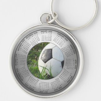 Porte-clés 2026 Calendar Keychain Soccer Ball In Grass
