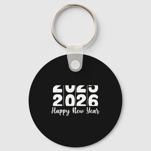 Porte-clés 2026 Happy New Year Bold Numbers Celebration Party (Recto)