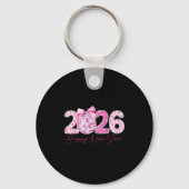 Porte-clés 2026 Happy New Year Bow Patch Disco Ball  (Recto)