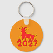 Porte-clés 2027 Année de la Chèvre de Feu (Verso)