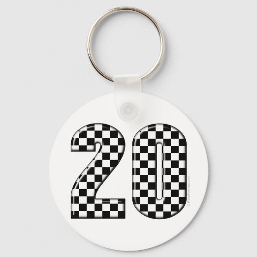 Porte-clés 20 numéro de course automobile (Recto)