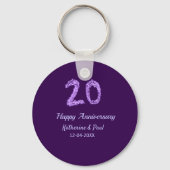 Porte-clés 20e heureux anniversaire ajouter nom du couple dat (Verso)