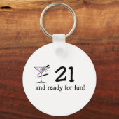 Porte-clés 21 Et Prêt Pour Un Martini Amusant (Recto)