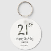 Porte-clés 21e anniversaire ajouter nom date année noire modè (Verso)