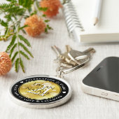 Porte-clés 21ème anniversaire de Mariage en laiton (Côté)