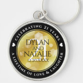 Porte-clés 21ème anniversaire de Mariage en laiton (Devant)