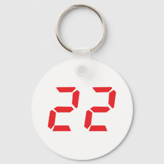 Porte-clés 22 vingt-deux réveil rouge numéro numérique