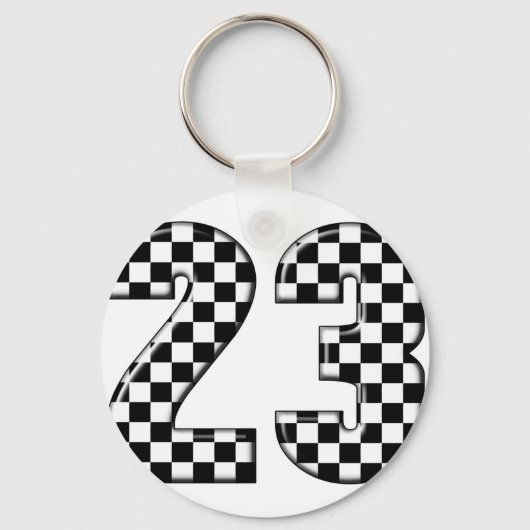 Porte-clés 23 numéro de course automobile (Recto)