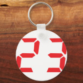 Porte-clés 23 vingt-trois réveil rouge numéro numérique (Recto)
