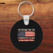 Porte-clés 24 Je vote pour le Drapeau Condamné Felon Us Vint (Recto)