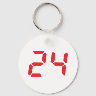 Porte-clés 24 vingt-quatre réveil rouge numéro numérique
