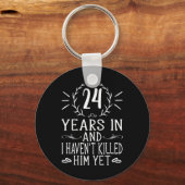 Porte-clés 24e anniversaire de Mariage pour elle - 24 ans Mar (Verso)