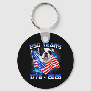 Porte-clés 250 années d'Amérique 1776 2026 Bouledogue América